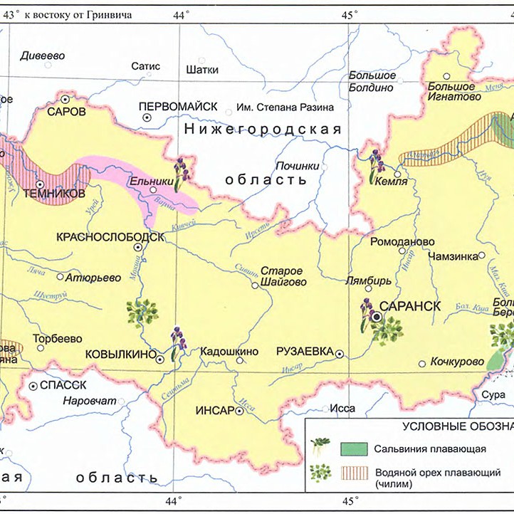 Карта растительности саранска